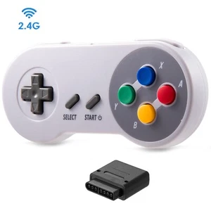 Controller wireless 2,4 GHz game pad per giochi super classici console SNES SFC - Foto 1 di 11