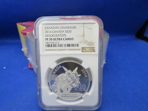 2014 CANADA XENOCERATOPS CANADIAN DINOSAURS S$20 PF70 Silver - Picture 1 of 2
