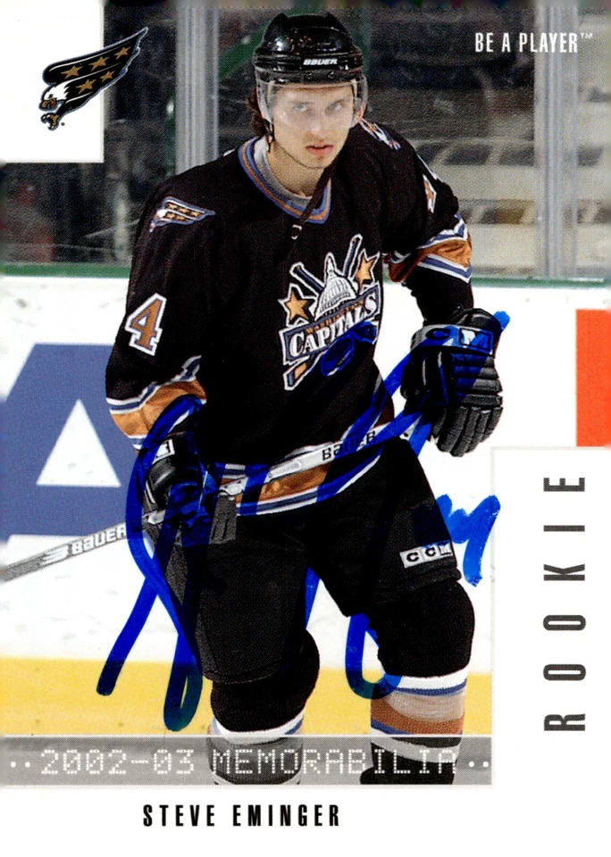 Steve Eminger - Signed 2002-03 In The Game Be A Player Rookie Card #288 - Image 1 of 2