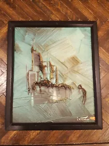 Signed Ivar Bruun Original Oil Impasto 3D Sailboat or Ship Painting 12x10 canvas - Picture 1 of 5
