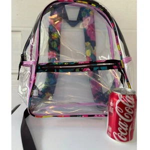 Vera Bradley Clear Backpack Floral Trim School Travel Bag Kids - Picture 1 of 7