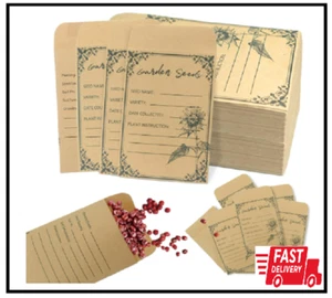 100 Pieces Seed Envelopes - Seed Packets Envelopes Self Adhesive Sealing Seed Sa - Picture 1 of 2