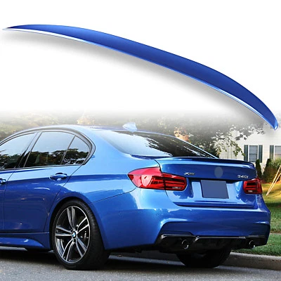 Painted Rear Trunk Spoiler Wing ABS for BMW F30 P Style Estoril Blue B45 - Image 1 of 4