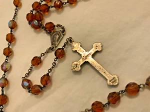Rosario Cuentas Italia Cruz Colgante Collar Rojo Cristal Checo Plata de Ley 925 - Imagen 1 de 8