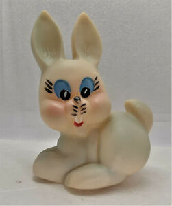 Vintage Soviet USSR Rubber Squeeze Toy Hare Rabbit 16 cm from 80's