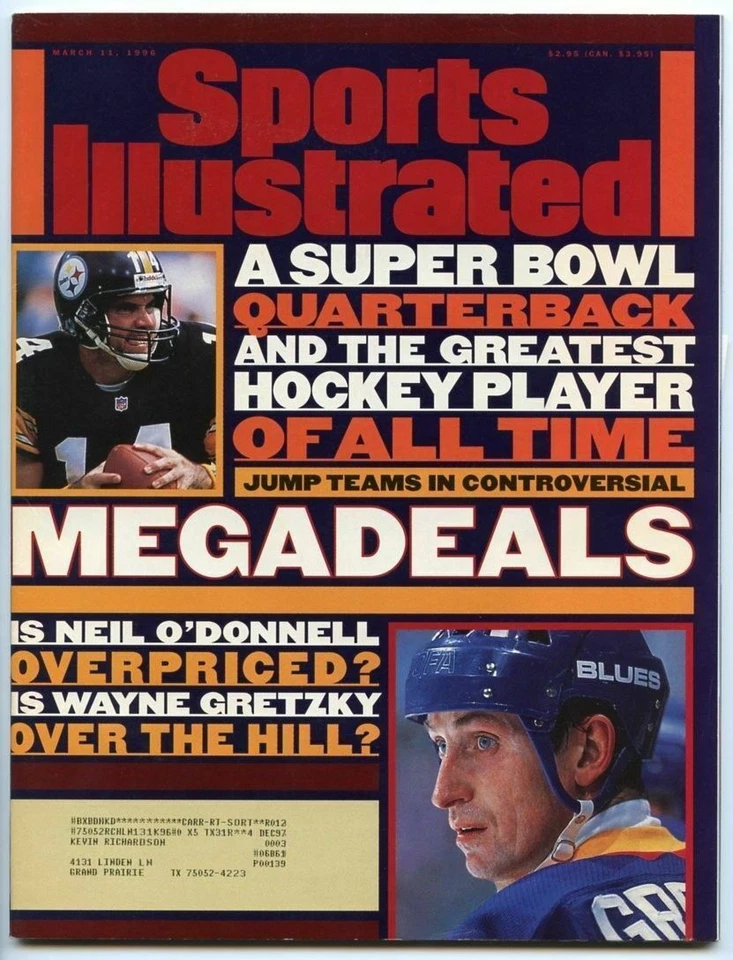 Sports Illustrated March 11, 1996 Steelers Neil O'Donnell Blues Wayne Gretzky - Image 1 of 1