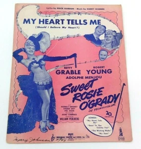 My Heart Tells Me Sheet Music From Sweet Rosie O'Grady Betty Grable - Bild 1 von 2