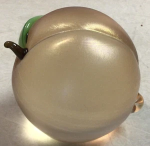 Orient & Flume American Art Glass Iridescent Peach Paperweight W0063L8 - Picture 1 of 7
