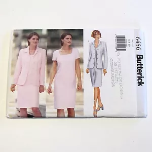 Butterick 6456 Kleid Jacke Schnittmuster Misses 6 8 10 ungeschnitten FF Arbeit Karriere - Bild 1 von 4
