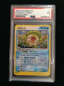 Graded PSA 7 LUDICOLO #7 HOLO 2003 Pokemon EX Sandstorm NM - Picture 1 of 4