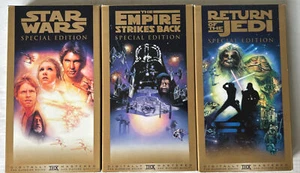 Star Wars Trilogy Box Set (VHS, 1997) Gold Special Edition Lucas Film Pre-owned - Picture 1 of 13