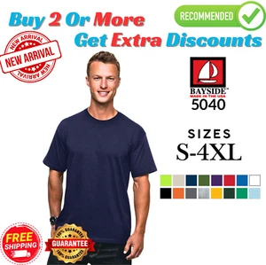BS210 Bayside 5040 Unisex Short Sleeve Ultra Premium Super Comfortable T-Shirt - Picture 1 of 2