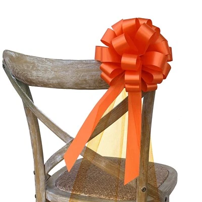 Arcos de boda naranja con colas de tul - 8" de ancho, juego de 6, otoño, Halloween Foto 1 de 4