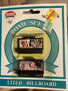2-MODEL POWER LIGHTED BILLBOARDS N SCALE A Star Is Born NIP - Picture 1 of 6