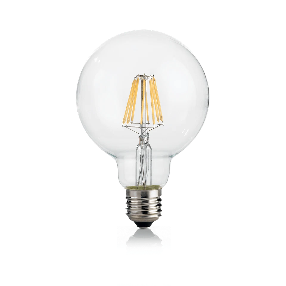 Globo d95 dimmerabile lampadina E27 led 8w vetro trasparente luce calda - Immagine 1 di 1