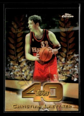 Christian Laettner 1997 - 98 Topps Chrome #T40-6 Topps 40 折射亚特兰大老鹰队 — 第 1/2 张图片