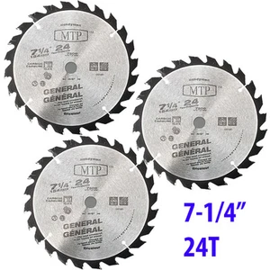 3x 7-1/4" pulgadas 24T hoja de sierra circular con punta de carburo apta para Bosch Dewalt 5/8 Arbor - Imagen 1 de 1