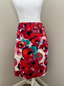 Rafaella Mujer Midi Falda Recta Patrón Floral Talla 8 Verano Primavera - Imagen 1 de 5