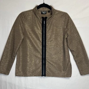 Onque Casual Womens Sweater Jacket Size PS Long Sleeve Full Zip with Rhinestones - Picture 1 of 24