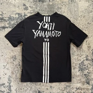 Adidas x Y3 x Yohji Yamamoto T Shirt Uomo Piccola Nera Righe Manica Corta Tee - Foto 1 di 9