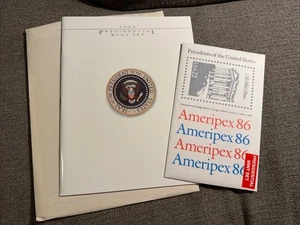 Ameripex 86 (With FOUR MOUNT MINI SHEETS MNH (6x9) & Presidental Mint Set Book - Picture 1 of 15