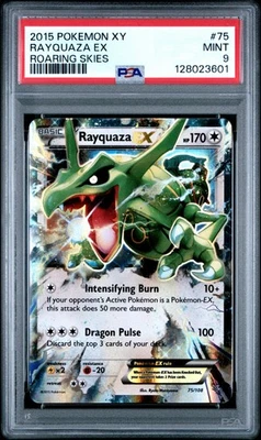 2015 Pokémon TCG Roaring Skies Rayquaza Ex 75/108 Ultra Rare Holo PSA 9 - Image 1 of 2