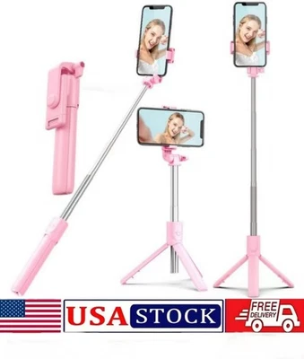 Trípode extensible portátil para selfies Stick con control remoto inalámbrico Foto 1 de 3