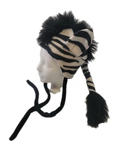 Sombrero de vellón cebra con cola talla única disfraz de Halloween sombrero disfraces equipo mental  - Imagen 1 de 8