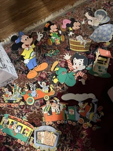 Vintage Disney Wandtafeln Kinderzimmer Dekoration Casey Jr Mickey Mouse - Bild 1 von 7