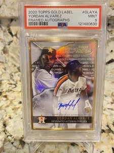 2020 Topps Gold Label Yordan Alvarez #GLAYA Framed Autographs PSA MINT 9 - Picture 1 of 3