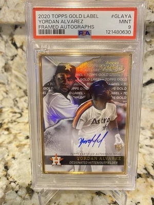 2020 Topps Gold Label Yordan Alvarez #GLAYA Framed Autographs PSA MINT 9 - Image 1 of 3