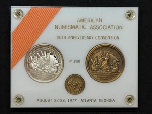 Convención AANA 1977 86 aniversario Atlanta 23-28 de agosto ~ medallas de plata y bronce - Imagen 1 de 8