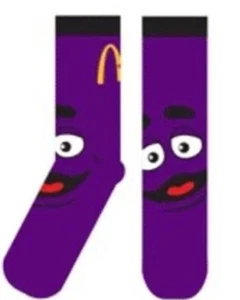 McDonald's Canada 2025 McHappy Day Grimace Socks Single Pair - Picture 1 of 3