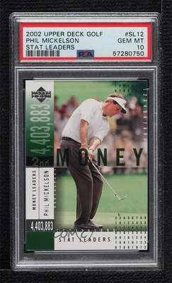 2002 Upper Deck Stat Leaders Phil Mickelson #SL12 PSA 10 GEM MT Rookie RC - Imagem 1 de 2