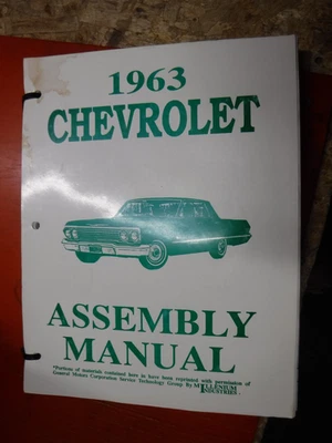 Chevrolet 1963 coche de pasajeros manual de montaje Bel Air Biscayne Foto 1 de 4