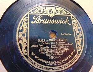 78RPM Brunswick 3396 Ben Bernie - Half a Moon / The Little White House, clean VG - Picture 1 of 3