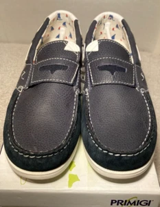 Primigi UK Kids 12.5 / EU 31 Boys Decky Blue Leather Slip On Boat Shoes - Picture 1 of 15