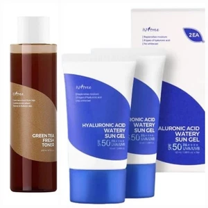 Combo ( Pack Of 2 )ISNTREE Hyaluronic Acid Watery Sun Gel + Green Tea Toner  - Picture 1 of 1