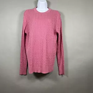 Suéter Express Mujer Medio Rosa Seda Mezcla Cachemira Tejido con Cable Manga Larga - Imagen 1 de 12