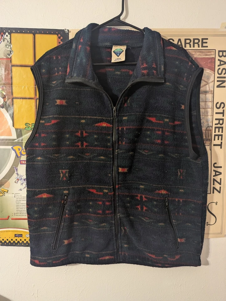 复古抽象 Timberline Colorado 背心男式大号美国制造  — 第 1/4 张图片