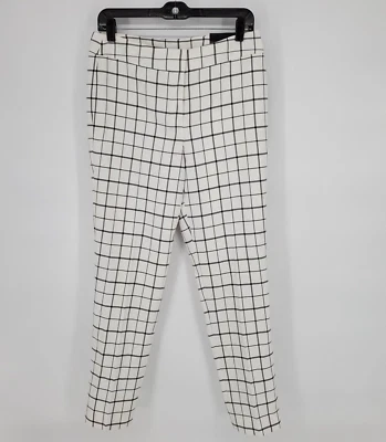 Pantalón ajustado Nine West The para mujer 4 blanco negro a cuadros calce ajustado elástico nuevo Foto 1 de 4