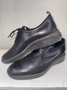 Men's ECCO ST.1 Hybrid Black Leather Oxfords Sz US 13 EUR 47 Org $250 EXCELLENT - Picture 1 of 8