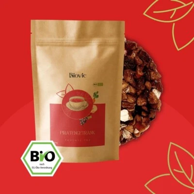 Piratengetränk Bio Früchtetee Erdbeer Kokos Koffeinfrei für Kinder lose Biovic - Bild 1 von 4