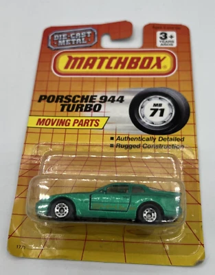 Matchbox 1990 Vintage Superfast MB 71 Green Porsche 944 Turbo New on Card - Image 1 of 4