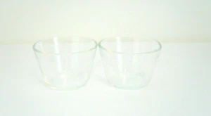 Vintage Pyrex Custard Cups Not Numbered Set of 2 w/3 Lines & Smooth Rim - Picture 1 of 10