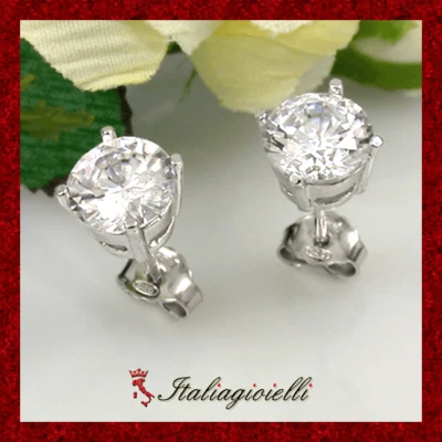 Orecchini Punto Luce in Argento 925 Rodiato Oro Bianco - Immagine 1 di 4