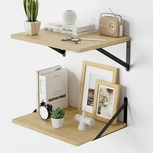 Deep Floating Shelves 16W x 12D Oak Floating Shelves for Wall Rustic Wood Wal... - Picture 1 of 7