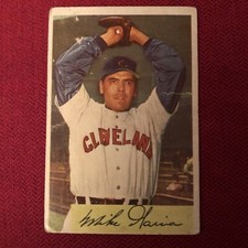 1954 Bowman Baseball Card # 100 Mike Garcia - Cleveland Indians (P)