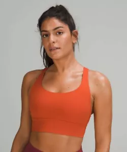 Lululemon Energy Longline Bra Luxtreme, Medium Support Canyon Orange Size 6 - Picture 1 of 9