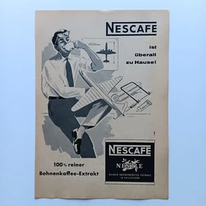 1957 Nescafe Nestle Kaffee Werbeanzeige Werbung Reklame Print Ad - Picture 1 of 1